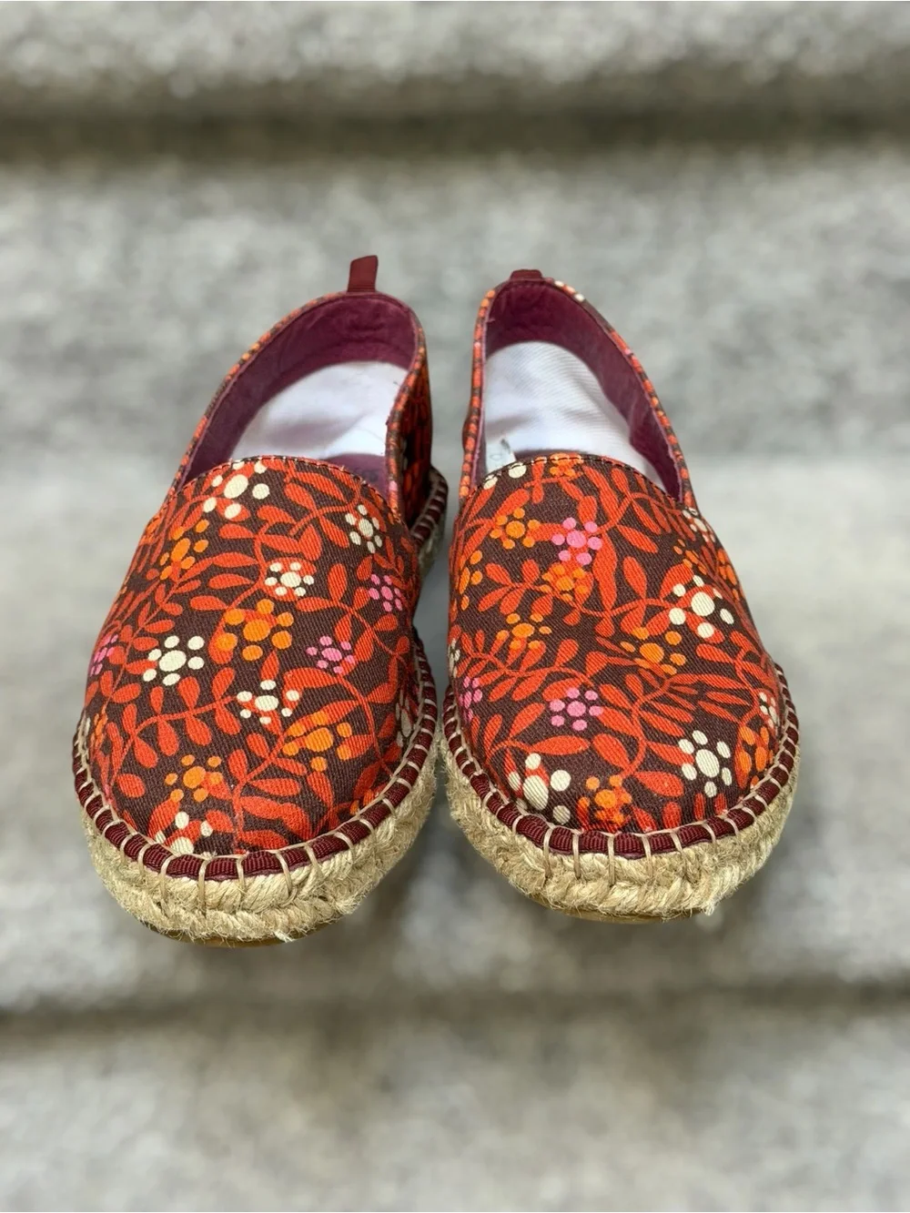 Gudrun‎ Sjödén Floral Espadrille Flats Slip On Shoes Boho Lagenlook Summer Beach